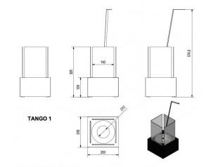 Talni eko kamin Tango 1