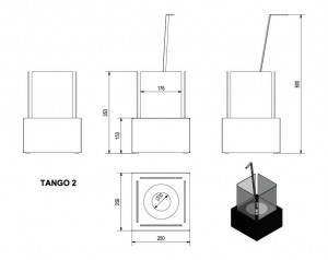 Talni eko kamin Tango 2