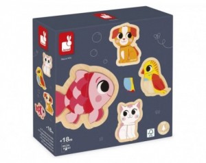 Janod 4 lesene sestavljanke...