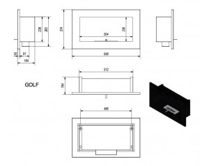 Stenski eko kamin Golf